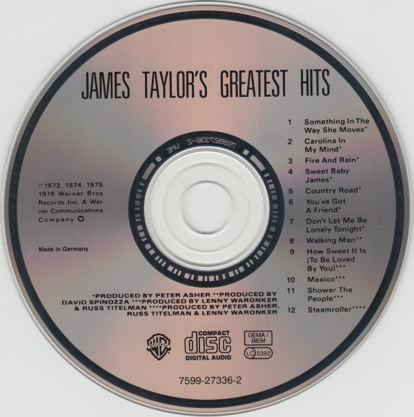 James Taylor (2) : Greatest Hits (CD, Comp, RP)