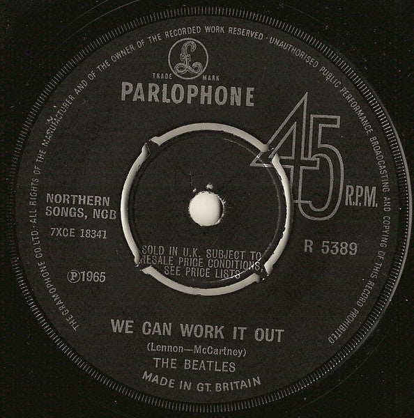 The Beatles : We Can Work It Out / Day Tripper (7", Single)