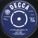 Billy Fury : I'd Never Find Another You (7", Single, 4-P)