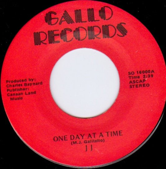 J J (2) : One Day At A Time / Sheltered In The Arms Of God (7")