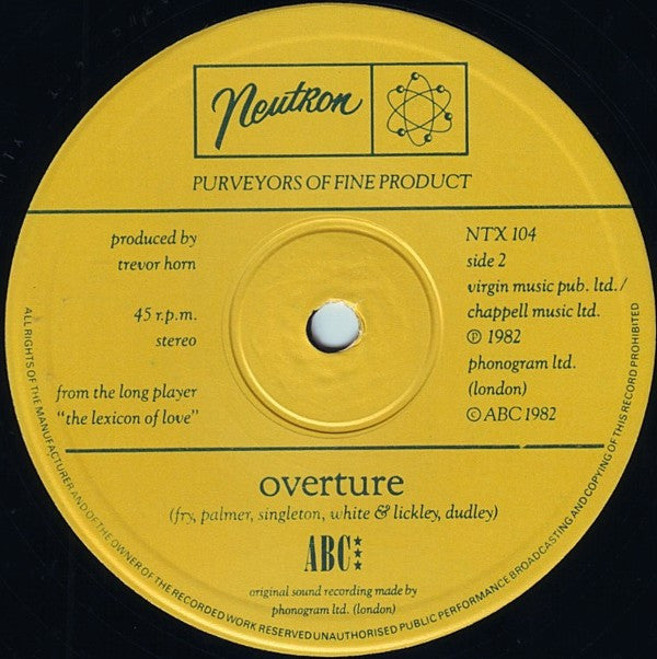 ABC : All Of My Heart / Overture (From The Lexicon Of Love) (12", Single)