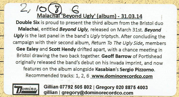 Malakai (2) : Beyond Ugly (CD, Album, Promo)