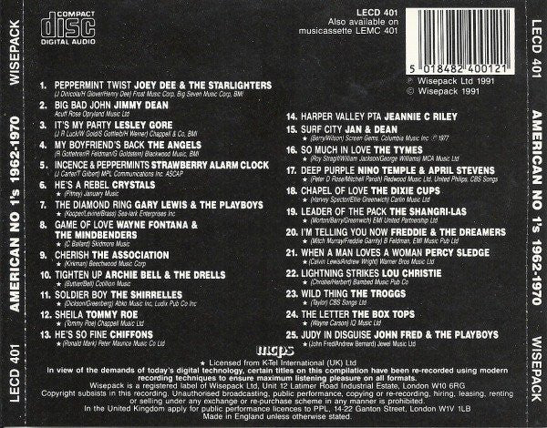 Various : Rock Era - American No. 1's 1962-1970 (CD, Comp)