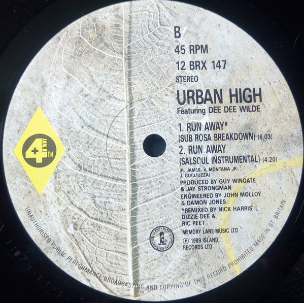 Urban High Featuring Dee Dee Wilde : Run Away (Remix) (12")