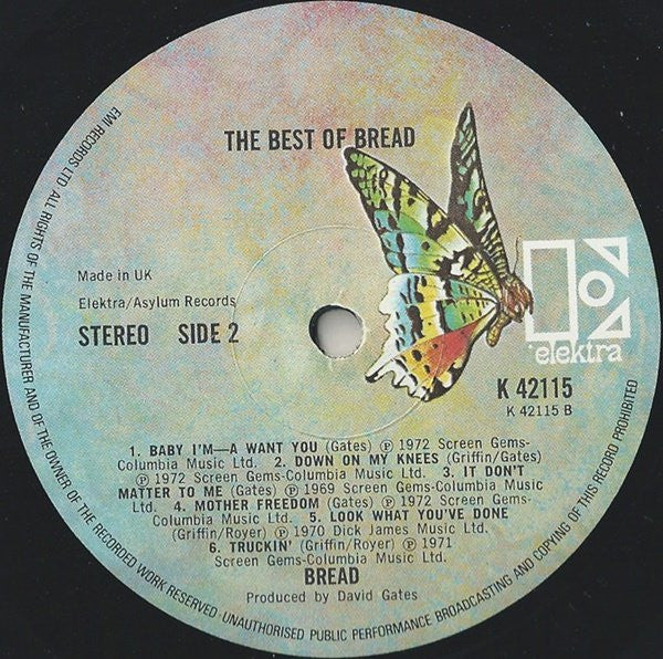 Bread : The Best Of Bread (LP, Comp, RE, Mat)