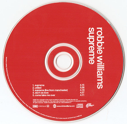 Robbie Williams : Supreme (CD, Single)