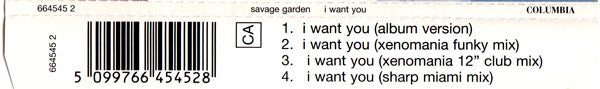 Savage Garden : I Want You (CD, Single)