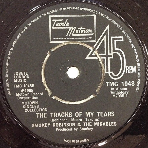 Smokey Robinson & The Miracles* : The Tears Of A Clown / The Tracks Of My Tears (7", Single)
