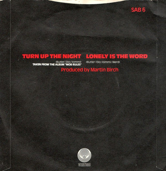 Black Sabbath : Turn Up The Night (7", Single)