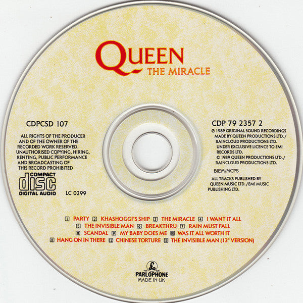Queen : The Miracle (CD, Album)