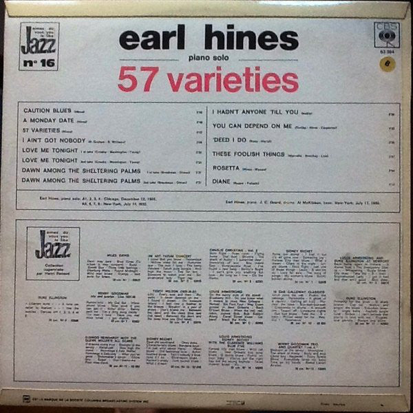 Earl Hines : 57 Varieties (LP, Comp, RE)