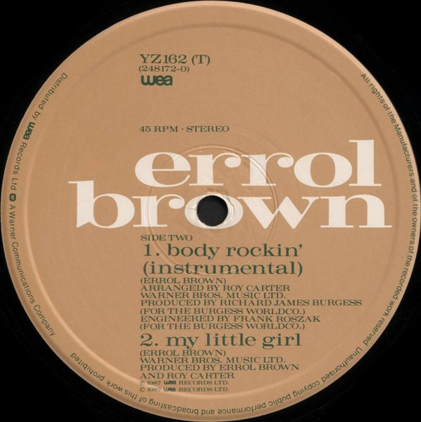 Errol Brown : Body Rockin' (12")