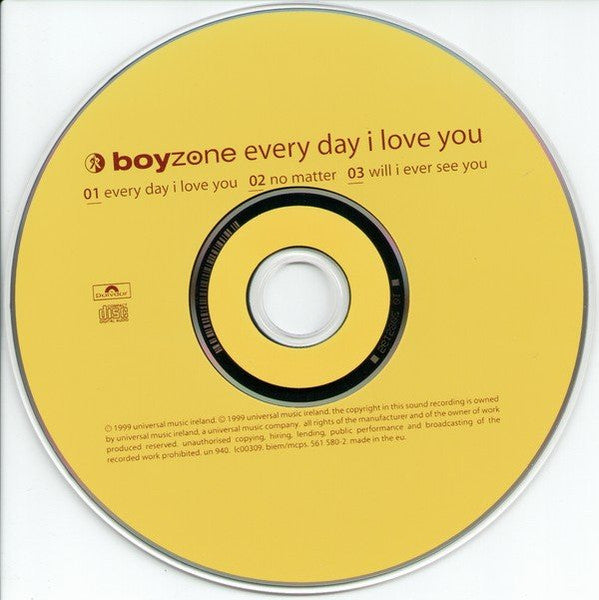 Boyzone : Every Day I Love You (CD, Single)