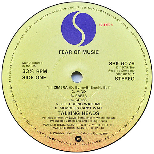 Talking Heads : Fear Of Music (LP, Album + 7", Single, Promo)