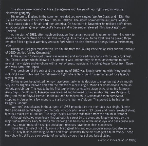 Gary Numan : Document Series Presents (CD, Comp)