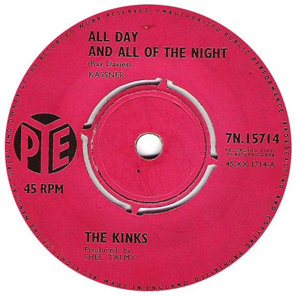 The Kinks : All Day And All Of The Night (7", Single, Pus)