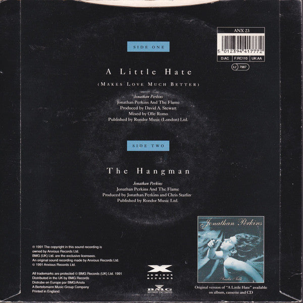 Jonathan Perkins And The Flame (2) : A Little Hate (Makes Love Much Better) (7")
