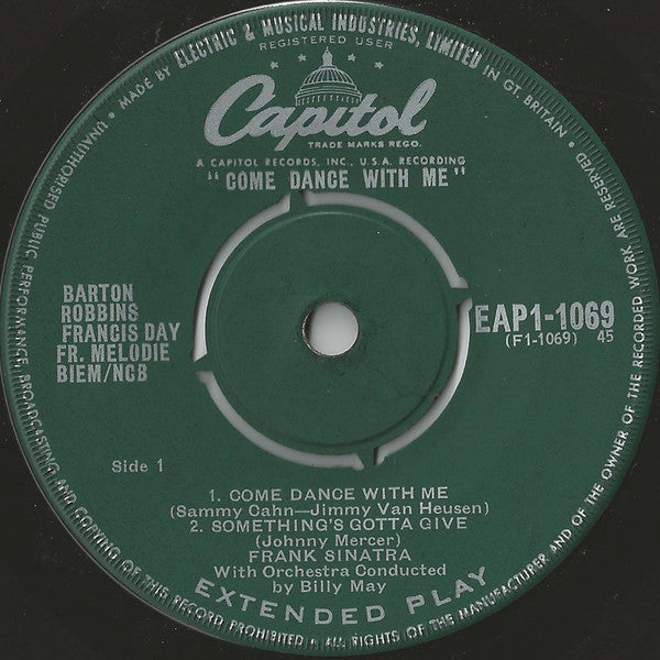 Frank Sinatra With Billy May And His Orchestra : Come Dance With Me (Part 1) (7", EP)