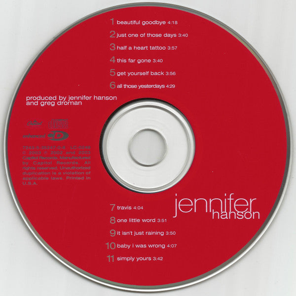 Jennifer Hanson : Jennifer Hanson (CD, Album, Enh)