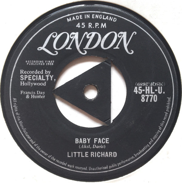Little Richard : Baby Face (7", Single, Tri)