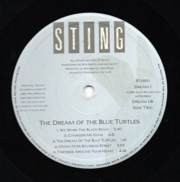 Sting : The Dream Of The Blue Turtles (LP, Album)