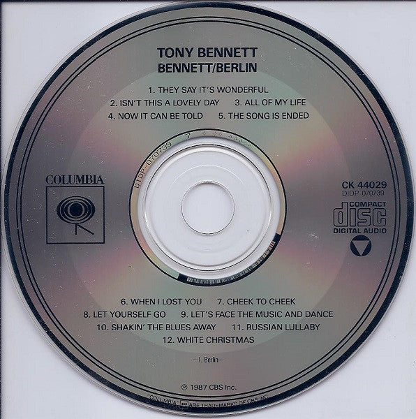 Tony Bennett : Bennett/Berlin (CD, Album)