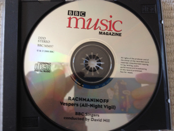 Sergei Vasilyevich Rachmaninoff - BBC Singers / David Hill : Vespers (All-Night Vigil) (CD-ROM, Album, Enh)