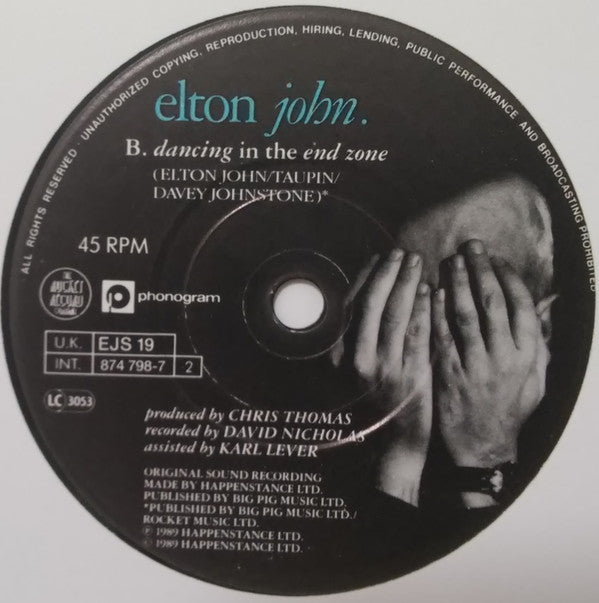 Elton John : Healing Hands (7", Single)