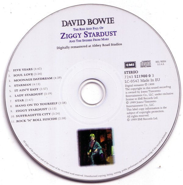David Bowie : The Rise And Fall Of Ziggy Stardust And The Spiders From Mars (CD, Album, Enh, RE, RM)