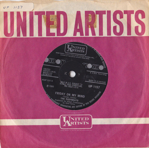 The Easybeats : Friday On My Mind (7", Single, Sol)