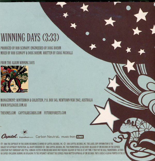 The Vines : Winning Days (CD, Single, Promo)