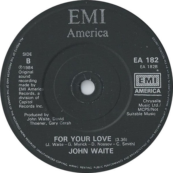 John Waite : Missing You (7", Sol)