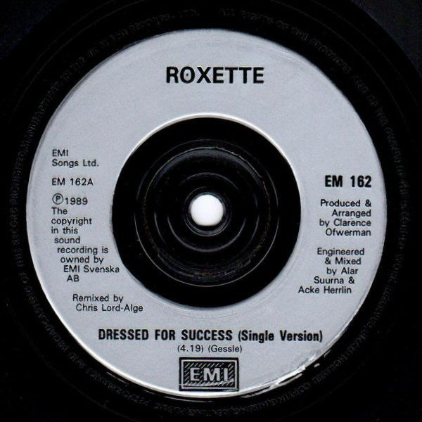 Roxette : Dressed For Success (7", Single, RE, Inj)