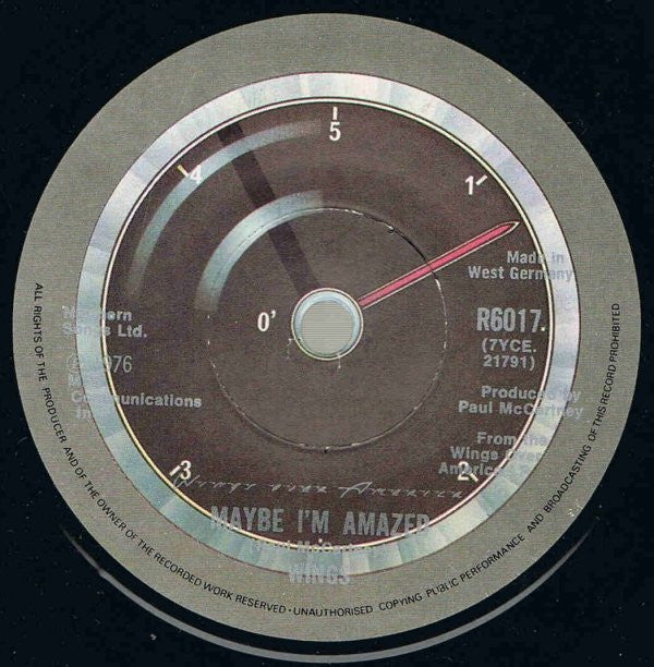 Wings (2) : Maybe I'm Amazed (7", Single, Sol)