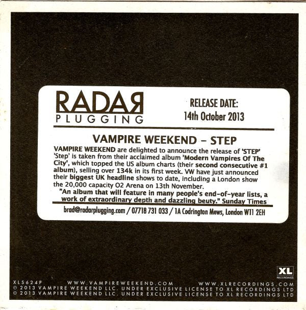 Vampire Weekend : Step (CDr, Single, Promo)