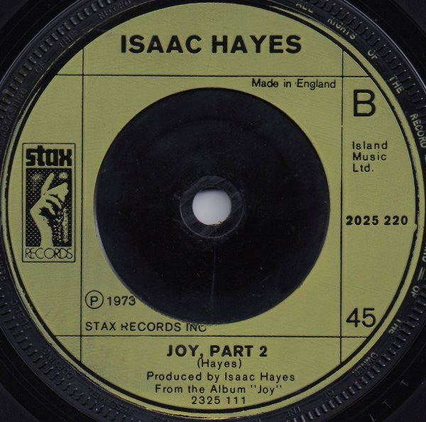 Isaac Hayes : Joy (7", Single)