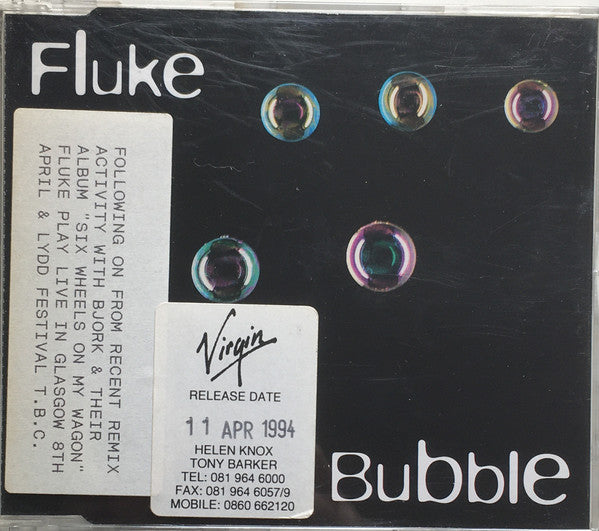 Fluke : Bubble (CD, Single)