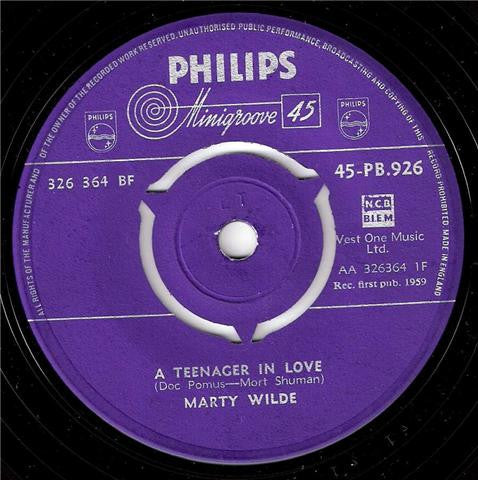 Marty Wilde : A Teenager In Love (7", Single)