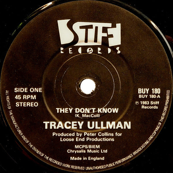 Tracey Ullman : They Don't Know (7", Single, Com)