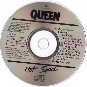 Queen : Hot Space (CD, Album, RE, RM)