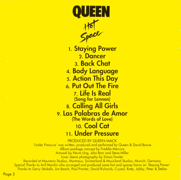 Queen : Hot Space (CD, Album, RE, RM)