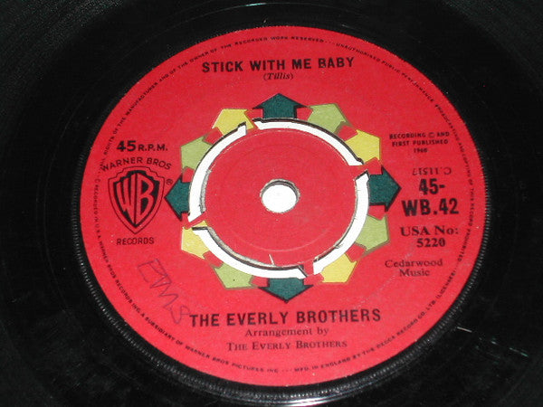 The Everly Brothers* : Stick With Me Baby (7", Single, Mono, Fra)