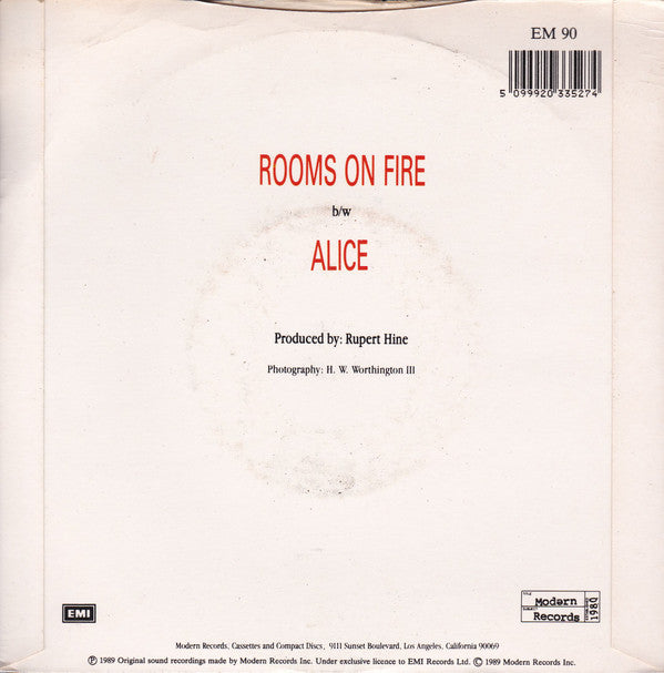 Stevie Nicks : Rooms On Fire (7", Single, Inj)