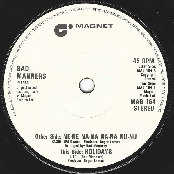 Bad Manners : Ne-Ne Na-Na Na-Na Nu-Nu (7", Single, Sol)
