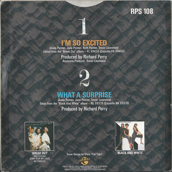 Pointer Sisters : I'm So Excited (7", Single, Pap)