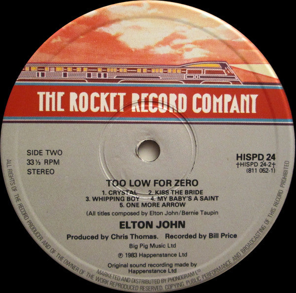 Elton John : Too Low For Zero (LP, Album, Non)