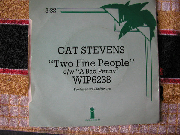 Cat Stevens : Two Fine People (7", Single, Promo, 4-P)