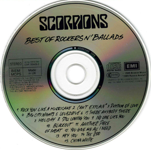 Scorpions : Best Of Rockers N' Ballads (CD, Comp)