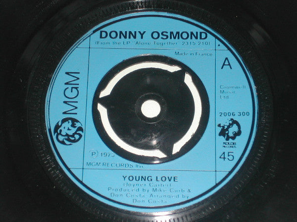 Donny Osmond : Young Love / A Million To One (7", 3-p)