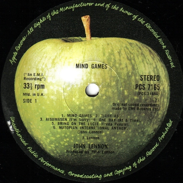 John Lennon : Mind Games (LP, Album, RE)